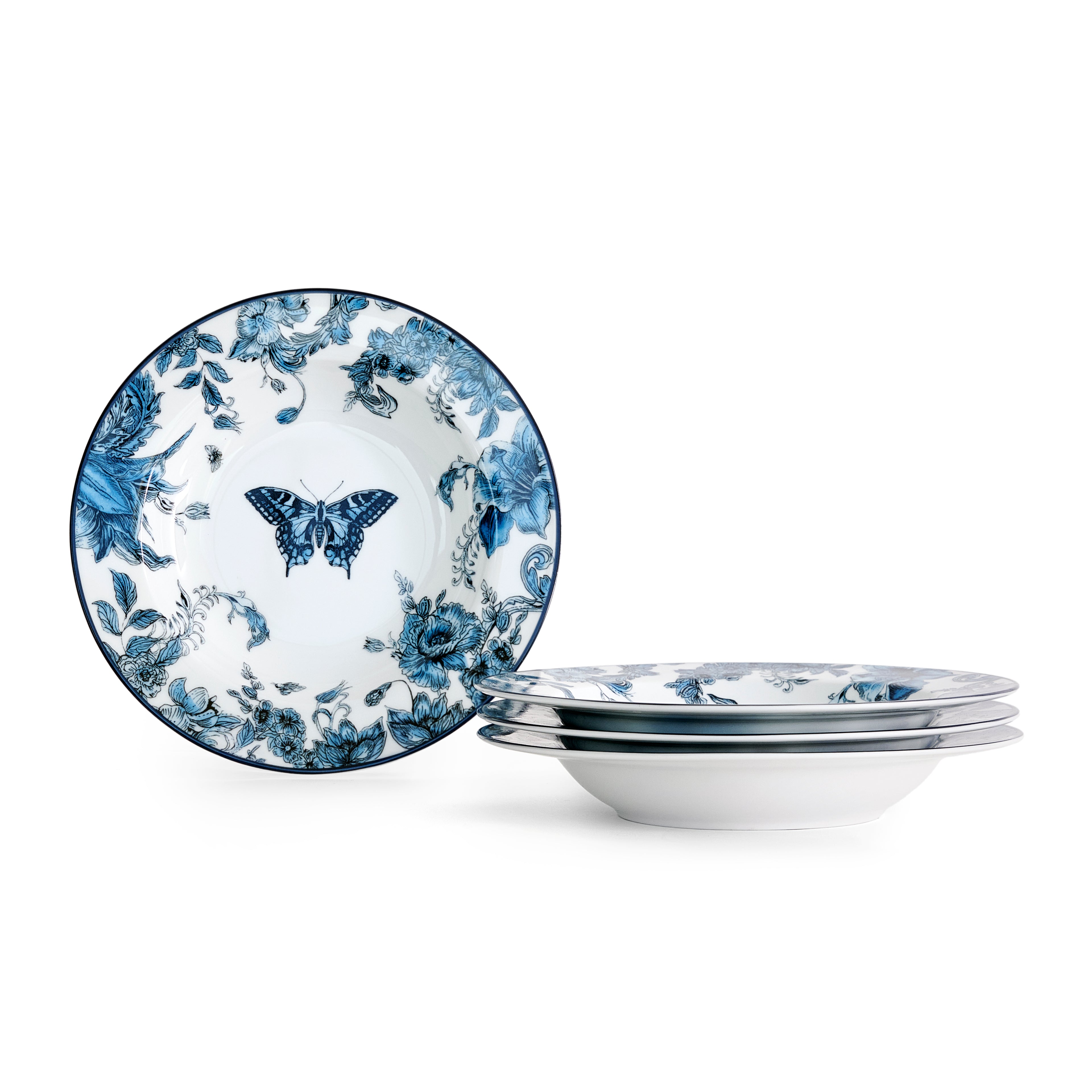 Marchesa Monarcha Porcelain Pasta Bowl Set - Blue