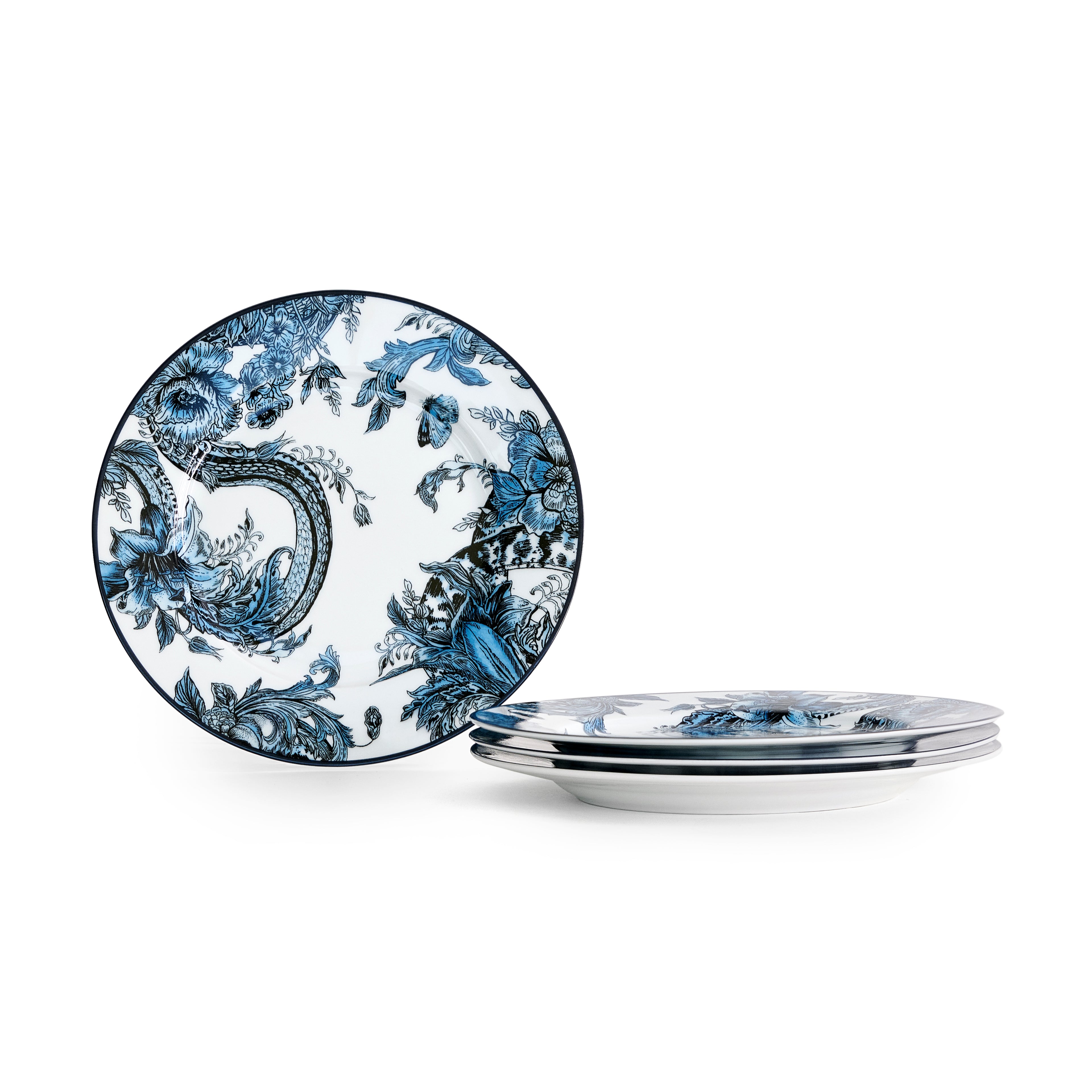 Monarcha Porcelain Salad Plate Set - Blue
