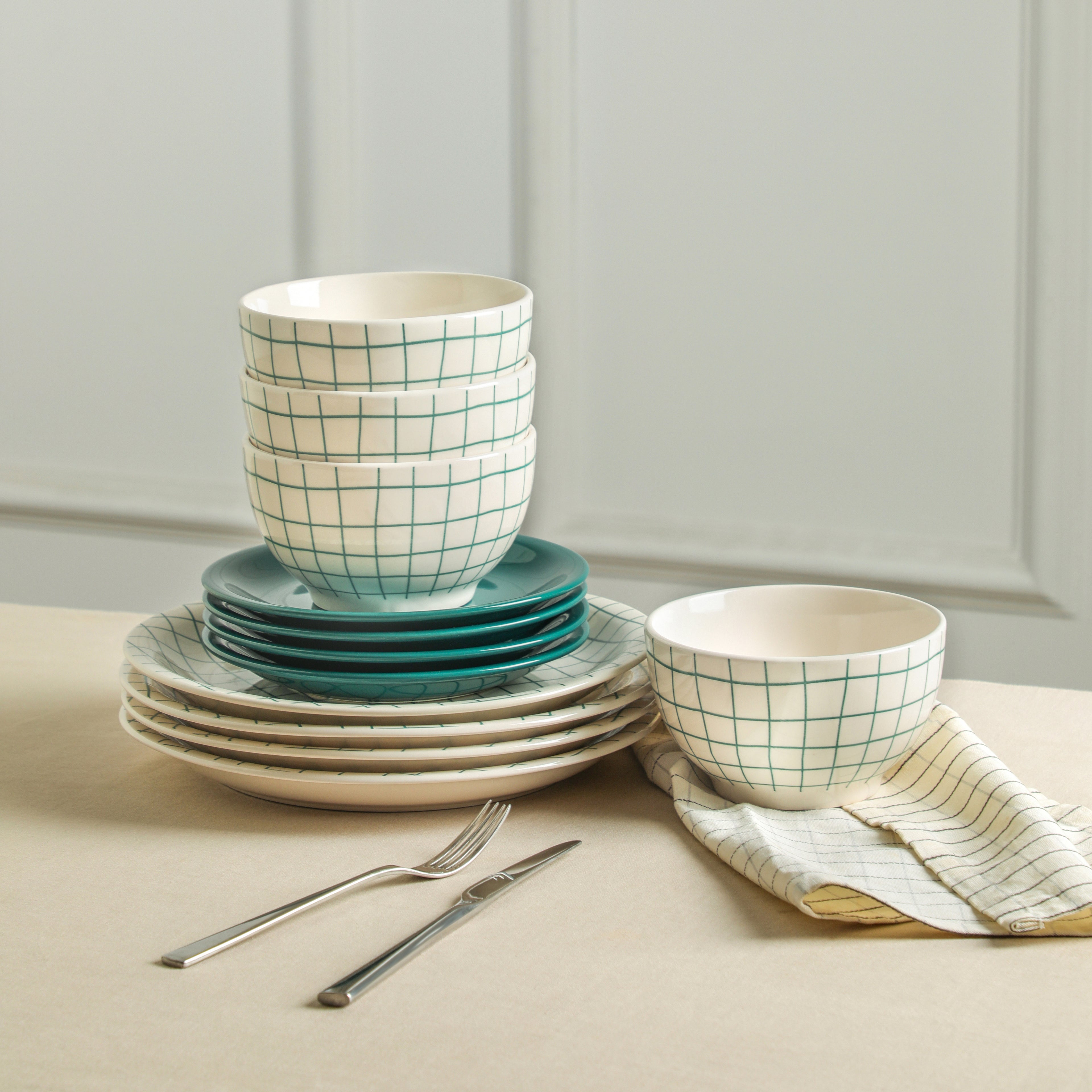 Ash Stoneware Dinnerware Set - Green