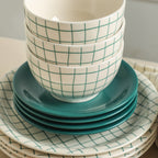 Ash Stoneware Dinnerware Set - Green