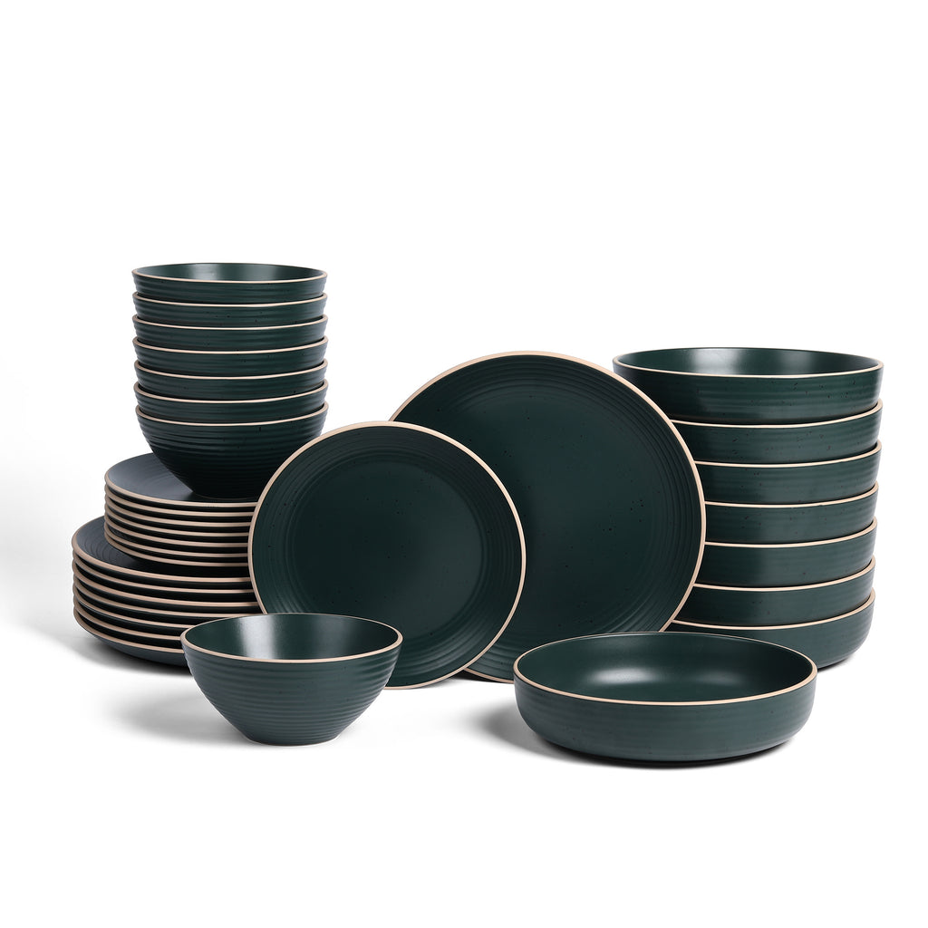 Lauren Stoneware Dinnerware Set - Dark Green