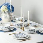 Fiore New Bone China Salad Plate Set - Blue