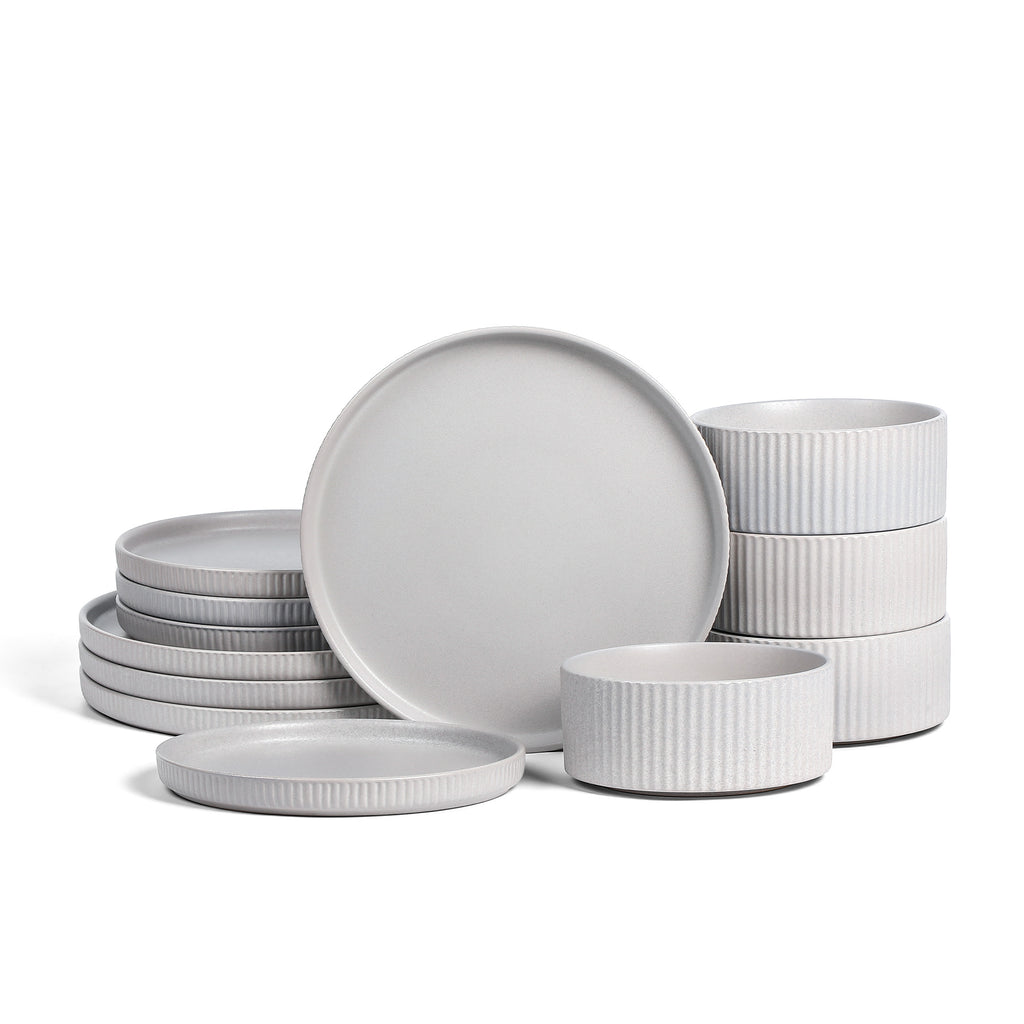 Haven Stoneware Dinnerware Set - Grey