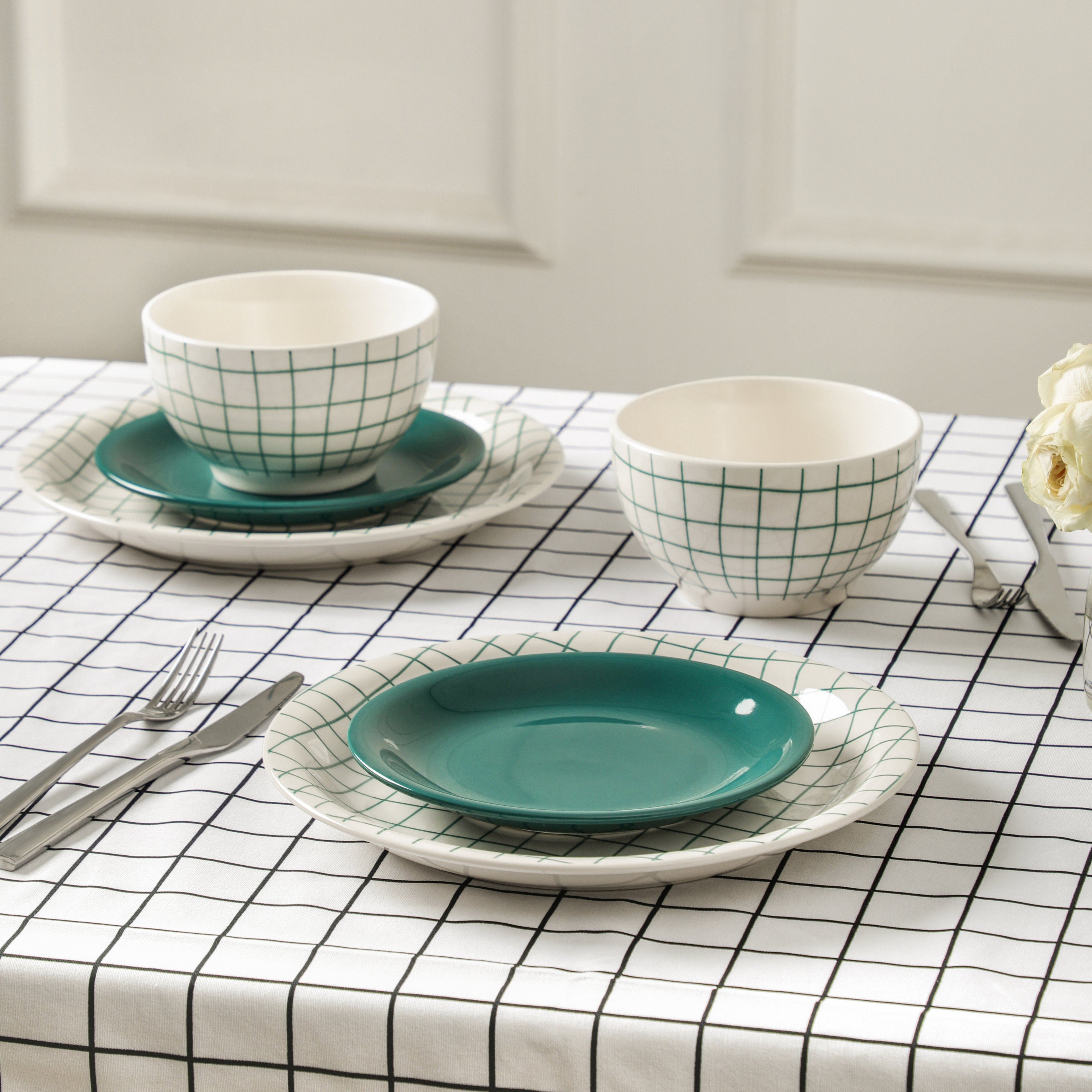Ash Stoneware Dinnerware Set - Green