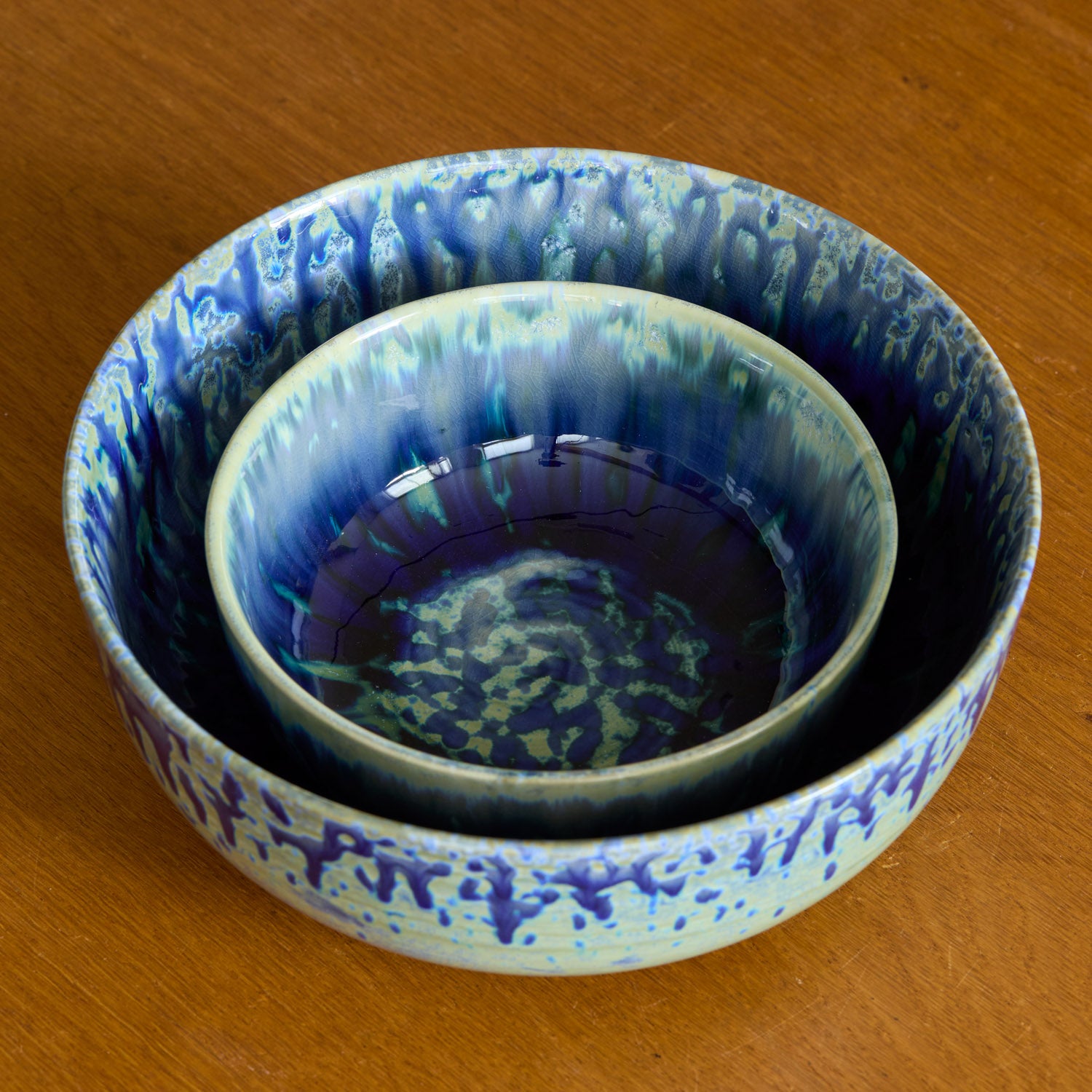 Hanami Stoneware Service Bowl Set - Blue