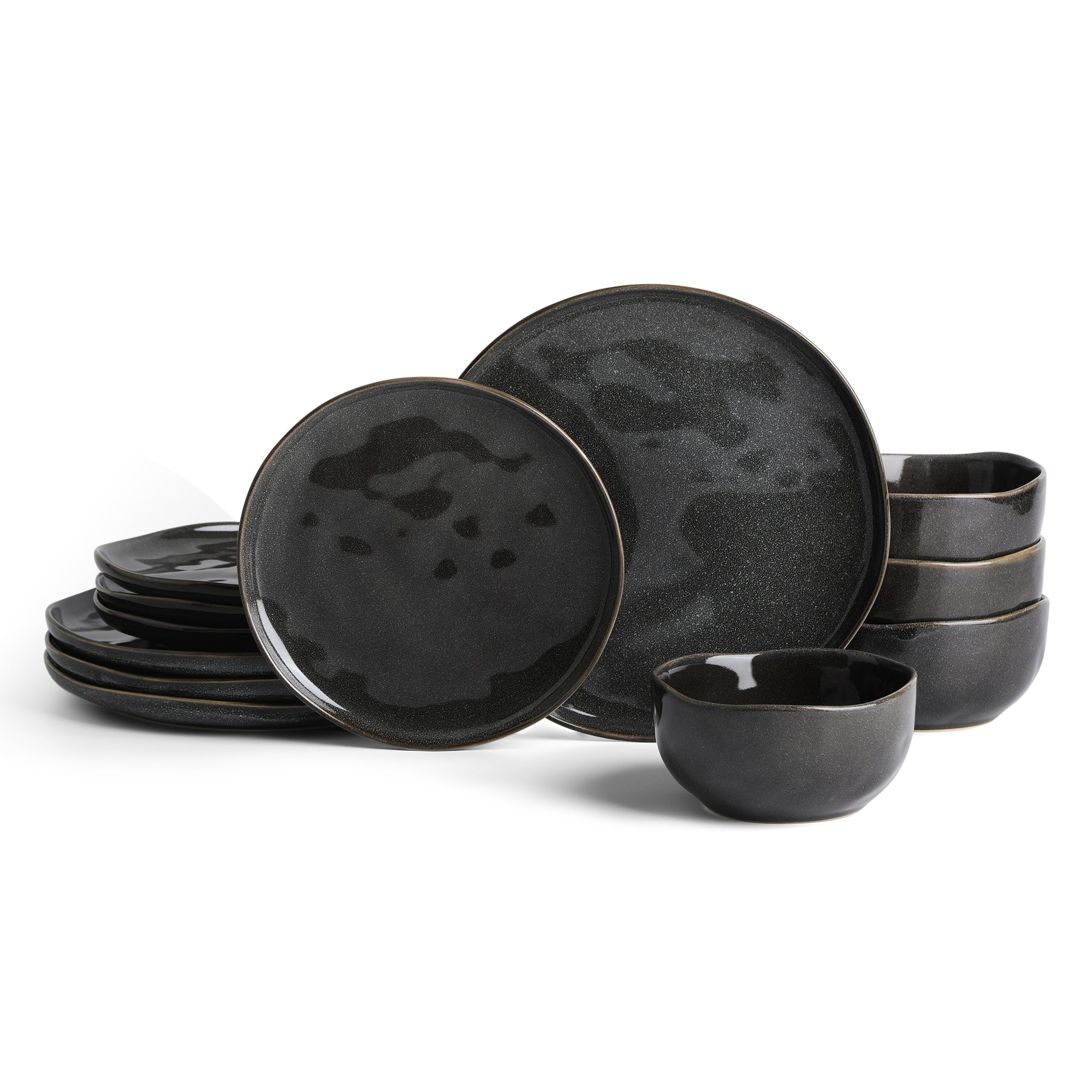 Mirella Stoneware Dinnerware Set - Charcoal