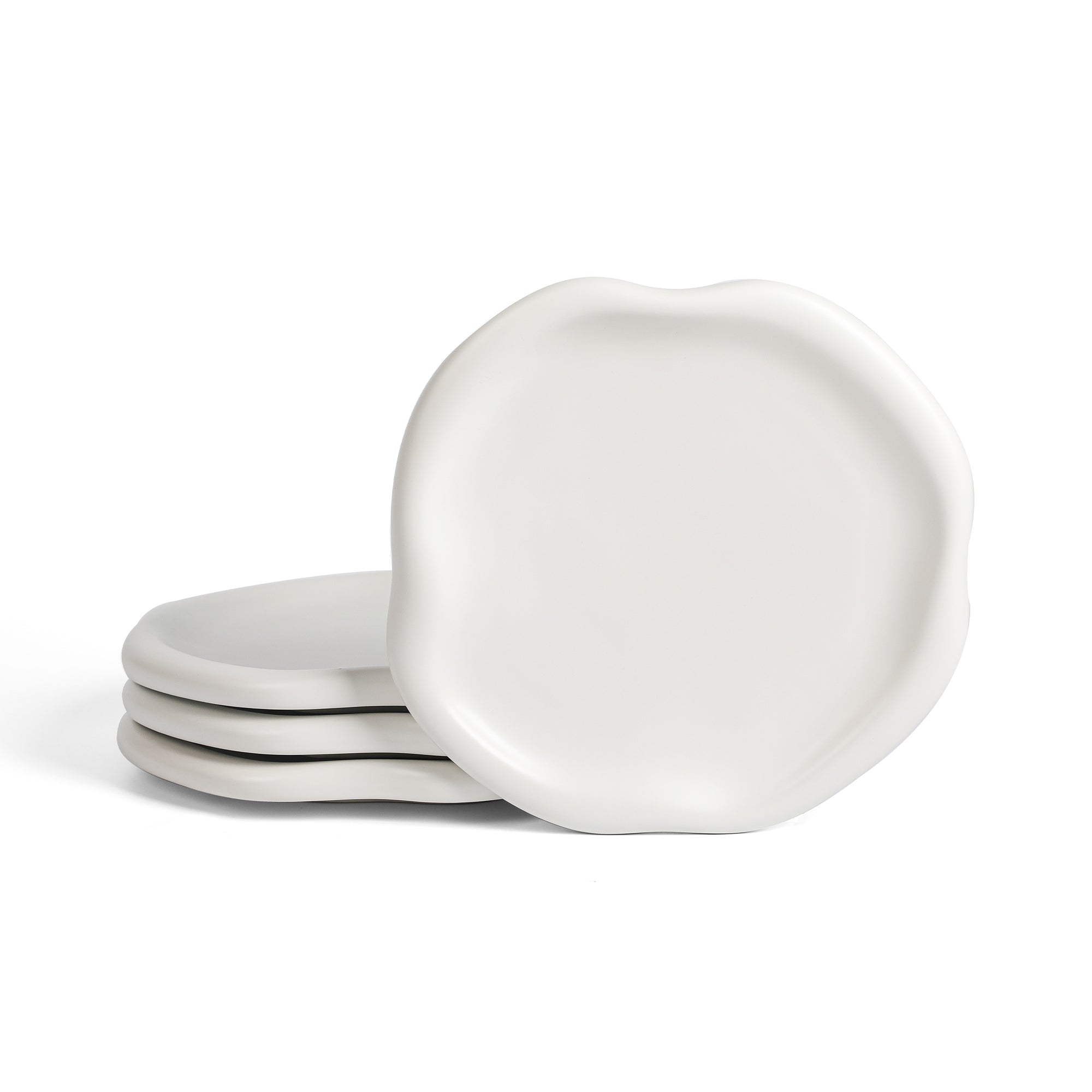 Amorphous Stoneware Dinner Plate Set - White