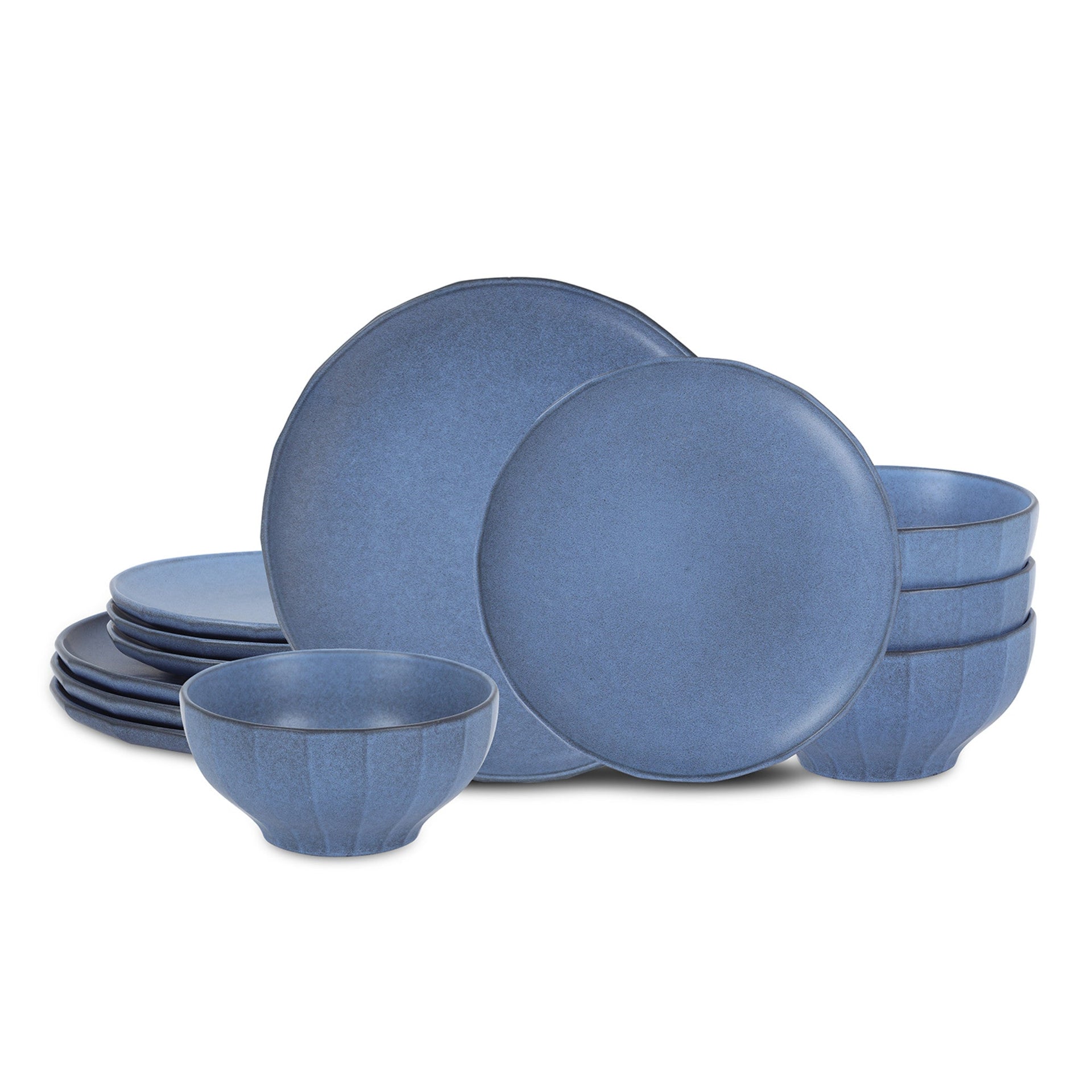Rio Stoneware Dinnerware Set - Blue - 4