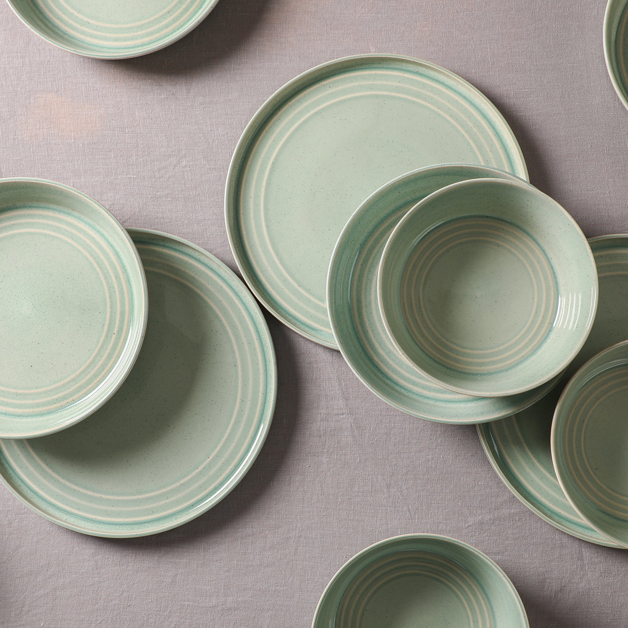 Claire Stoneware Bowl Set - Green