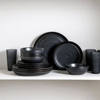 Elio Stoneware Dinnerware Set - Black