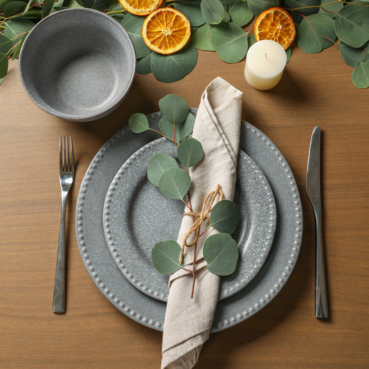 Comet Stoneware Dinnerware Set - Grey