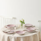 Onyx Porcelain Dinnerware Set - Pink and Gold