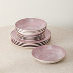 Onyx Porcelain Dinnerware Set - Pink and Gold