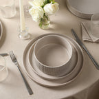 Haven Stoneware Dinnerware with Cereal Bowl Set - Beige