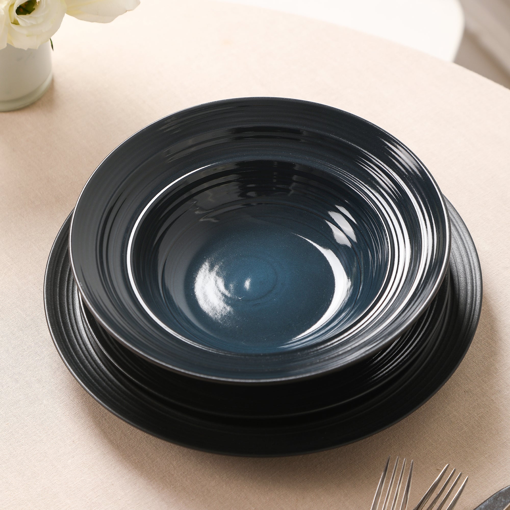 Celeste Stoneware Dinnerware Set - Blue