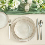 Onyx Porcelain Dinnerware Set - Beige and Gold