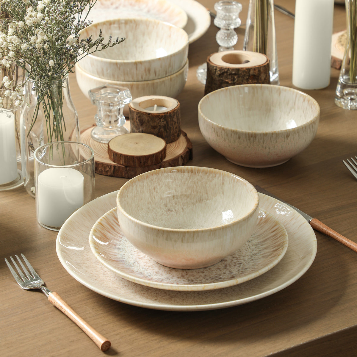 Riley Stoneware Dinnerware Set - Sand