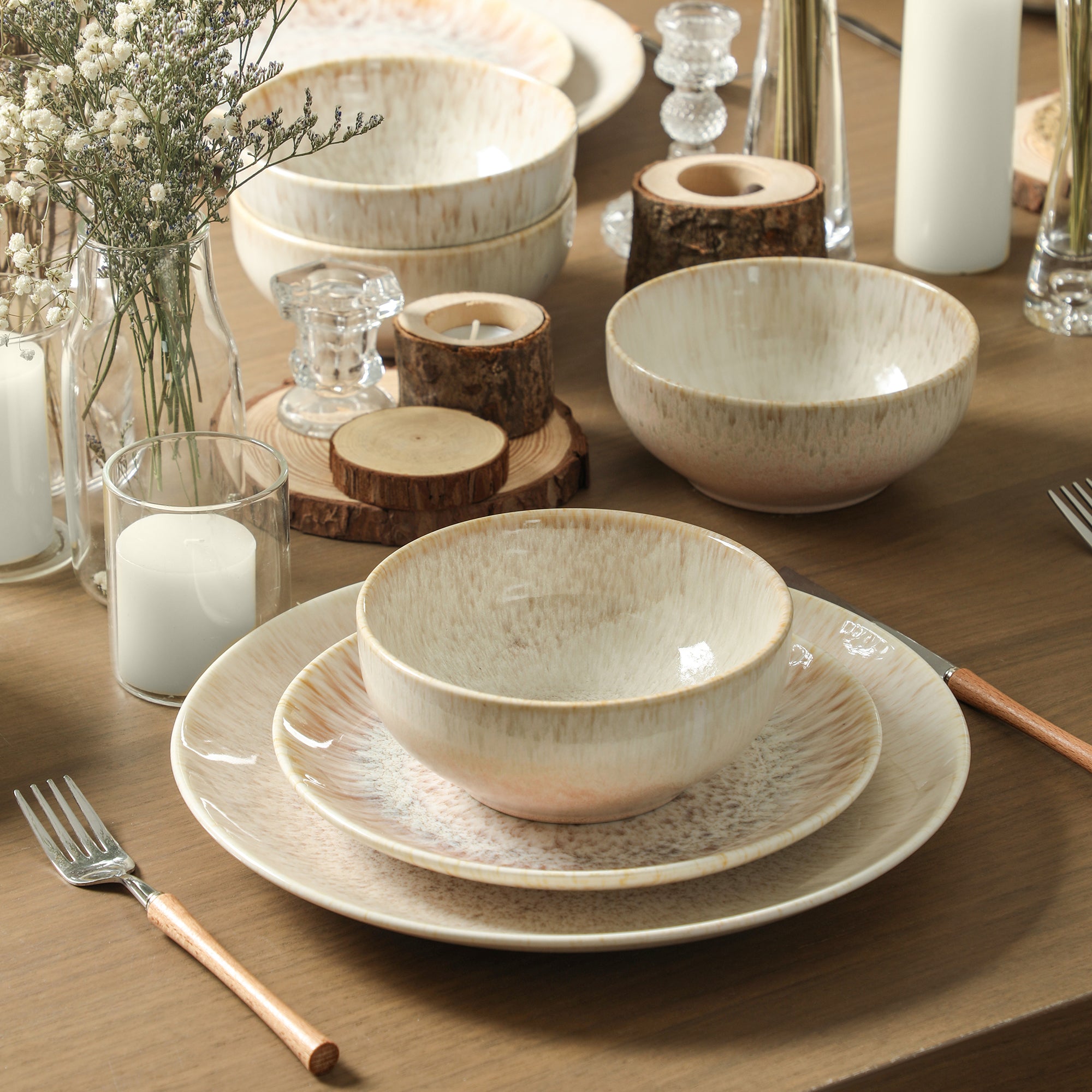 Riley Stoneware Dinnerware Set - Sand