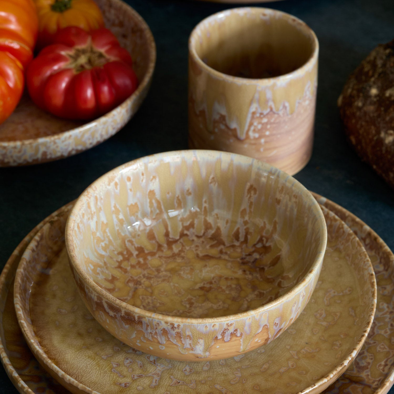 Hanami Stoneware Dinnerware Set - Beige