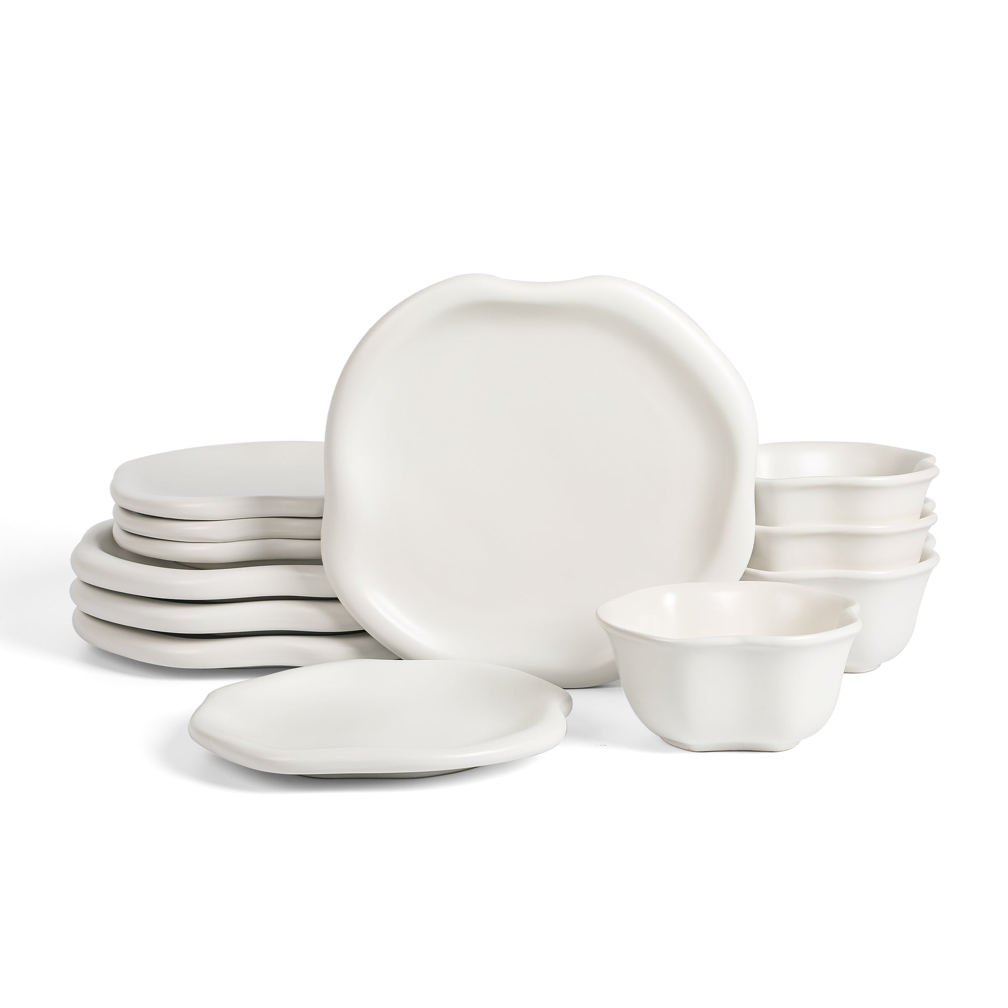 Amorphous Stoneware Dinnerware Set - White