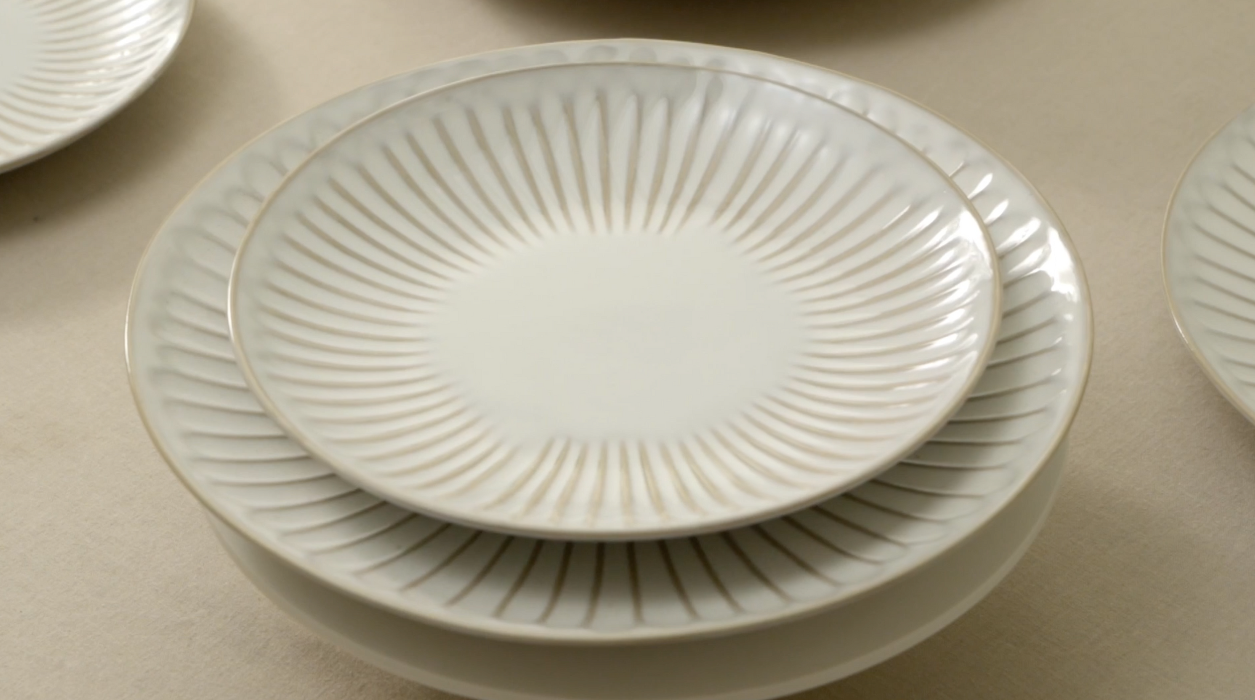 Stone + Lain Serenity Stoneware Dark Gray And Cream Dinnerware Set Stone + Lain Serenity Stoneware Dark Gray And Cream Dinnerware Set