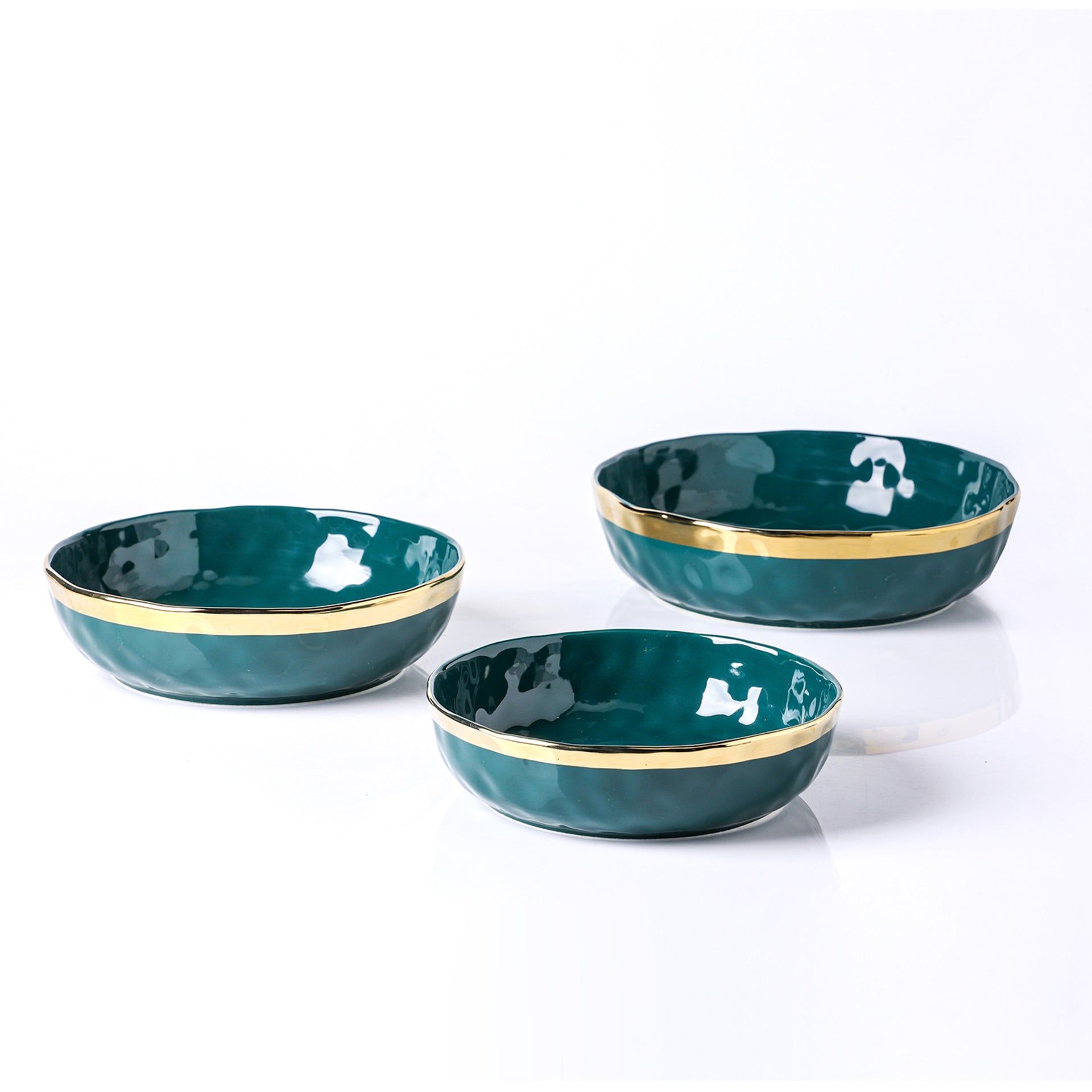 Florian Porcelain Service Bowl Set - Green