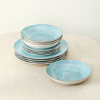Onyx Porcelain Dinnerware Set - Blue and Gold
