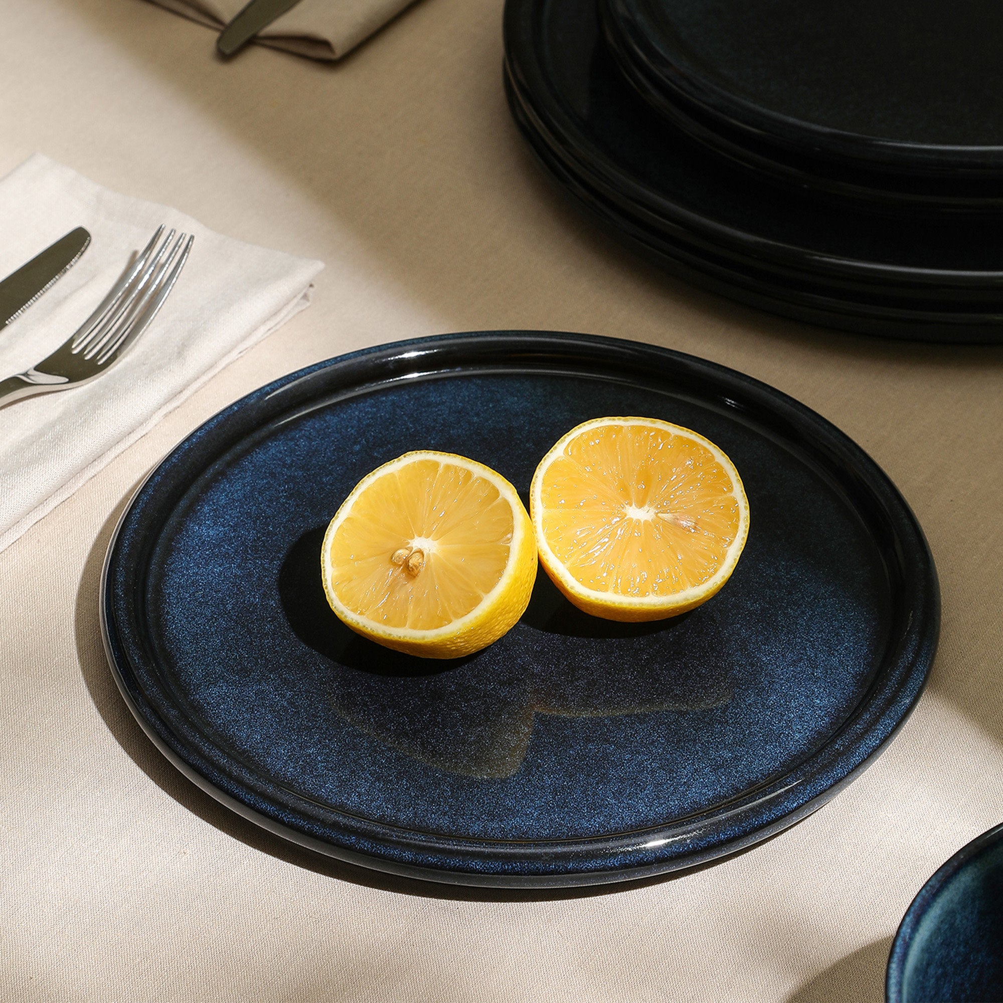 Eden Stoneware Salad Plate - Dark Blue - Thumbnail 2