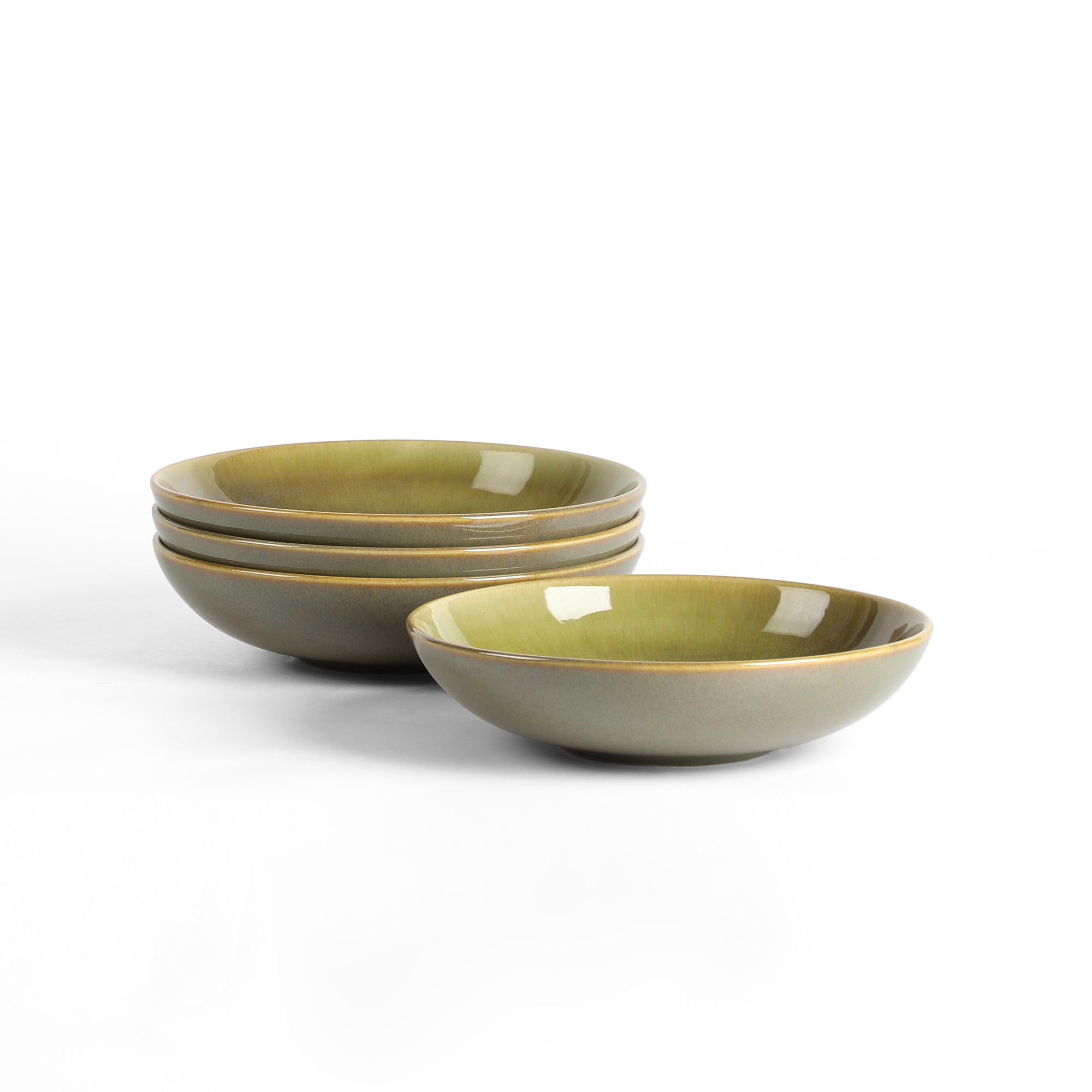 Riley Stoneware Pasta Bowl Set - Green and Blue