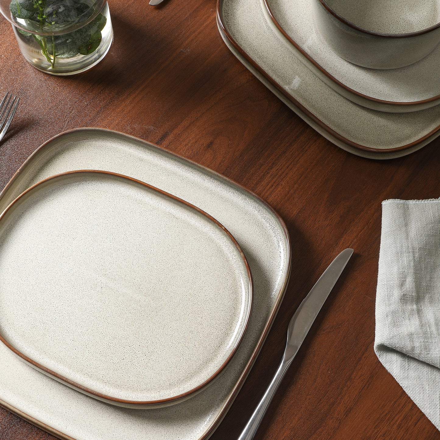 Cairo Stoneware Dinnerware Set - Grey