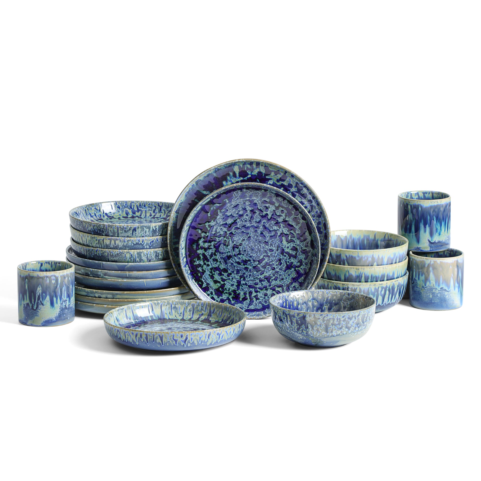 Hanami Stoneware Dinnerware Set - Blue