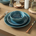 Riley Stoneware Dinnerware Set - Blue