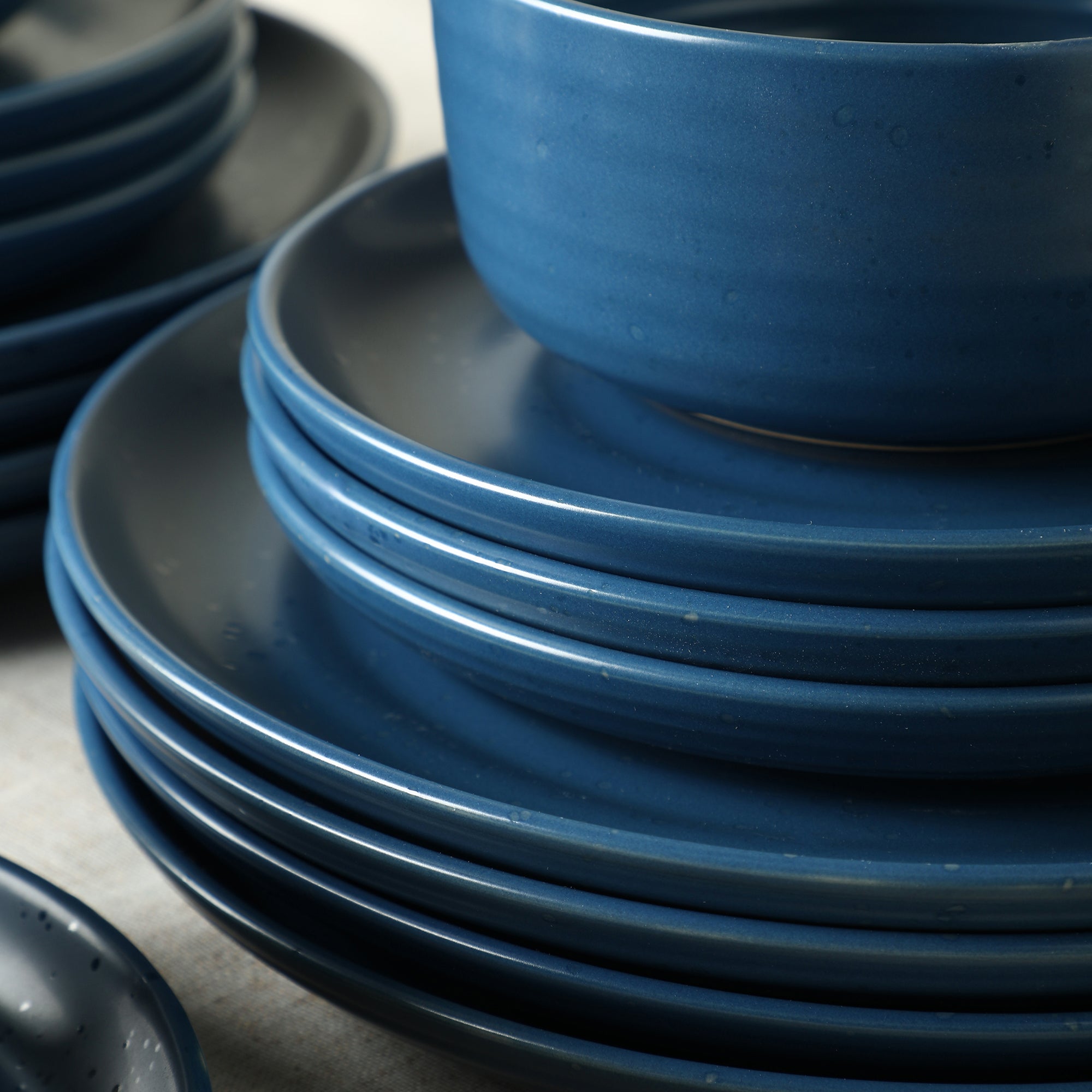 Ion Stoneware Dinnerware Set - Blue