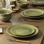 Riley Stoneware Dinnerware Set - Green and Blue