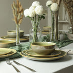 Riley Stoneware Dinnerware Set - Green and Blue