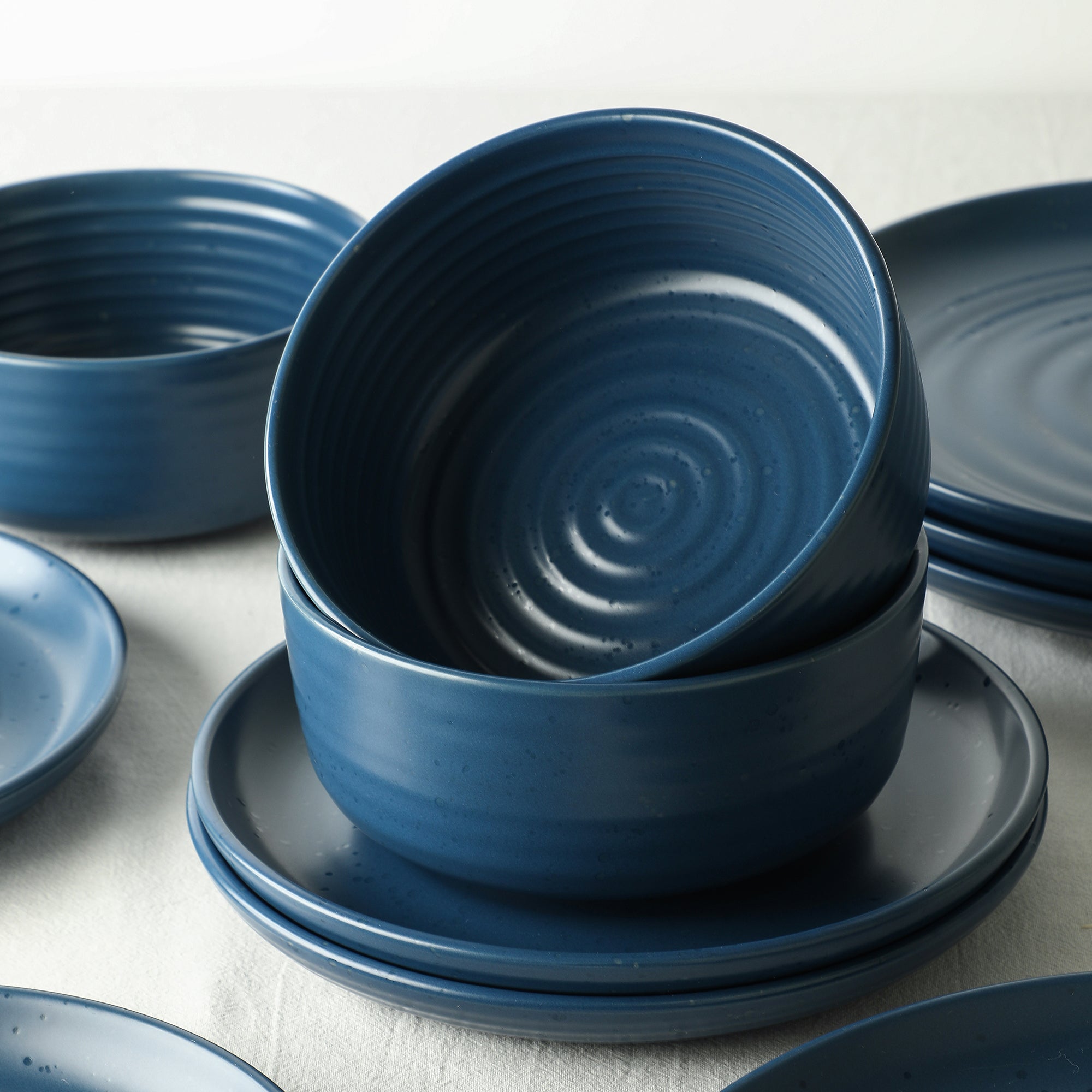 Ion Stoneware Dinnerware Set - Blue