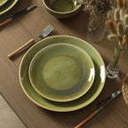 Riley Stoneware Dinnerware Set - Green and Blue
