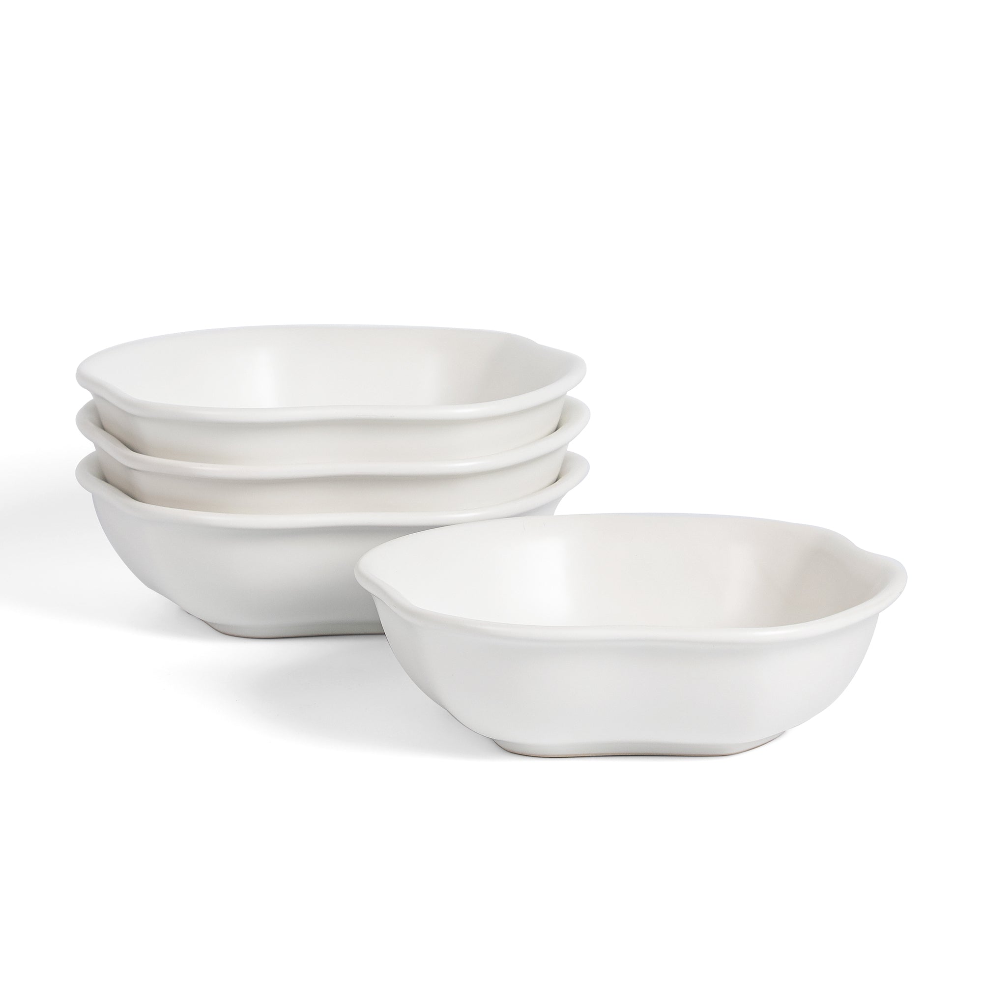 Amorphous Stoneware Pasta Bowl Set - White