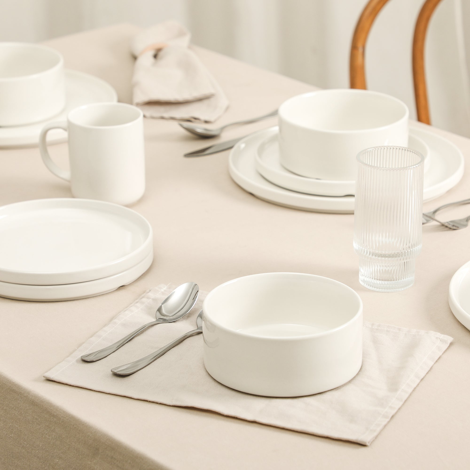 Dining Essentials Kit Porcelain 40 pc Bundle - White