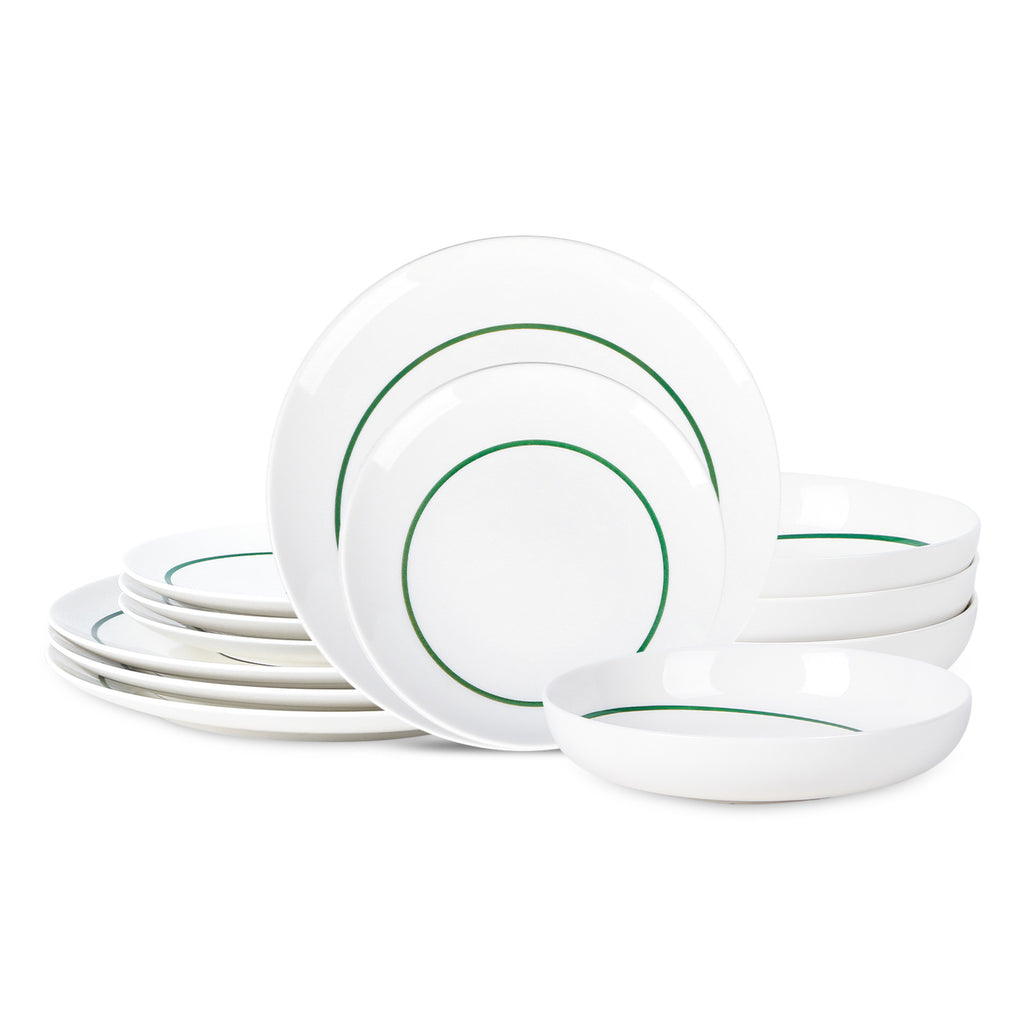 Luna Porcelain Dinnerware Set - Green