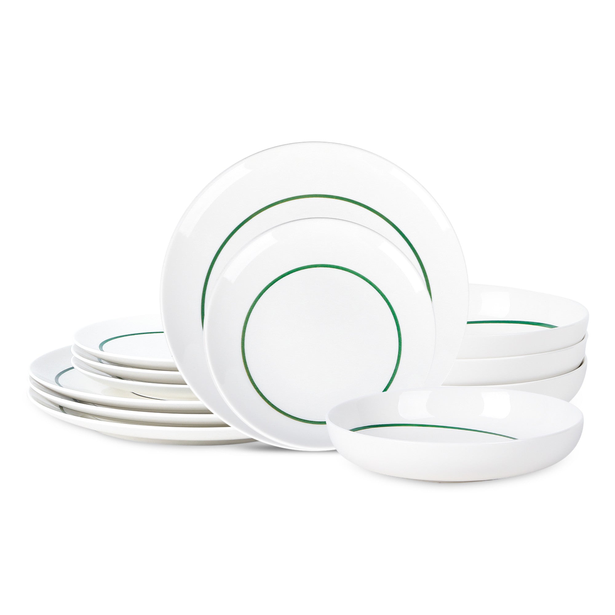 Luna Porcelain Dinnerware Set - Green