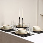 Stone Lain Dua Stoneware 16-Piece Dinnerware Set, Includes Glassware, White