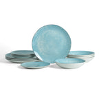 Onyx Porcelain Dinnerware Set - Blue and Gold