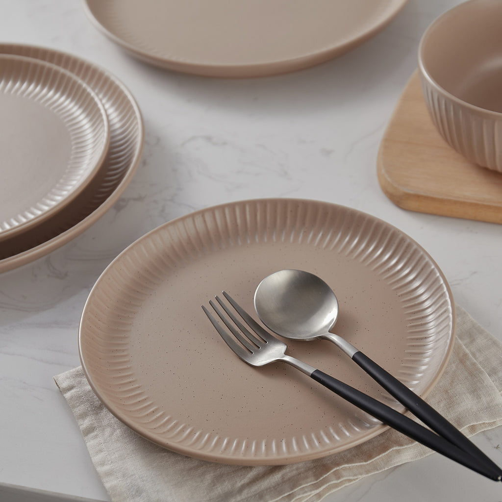 Logan Stoneware Dinnerware Set - Beige