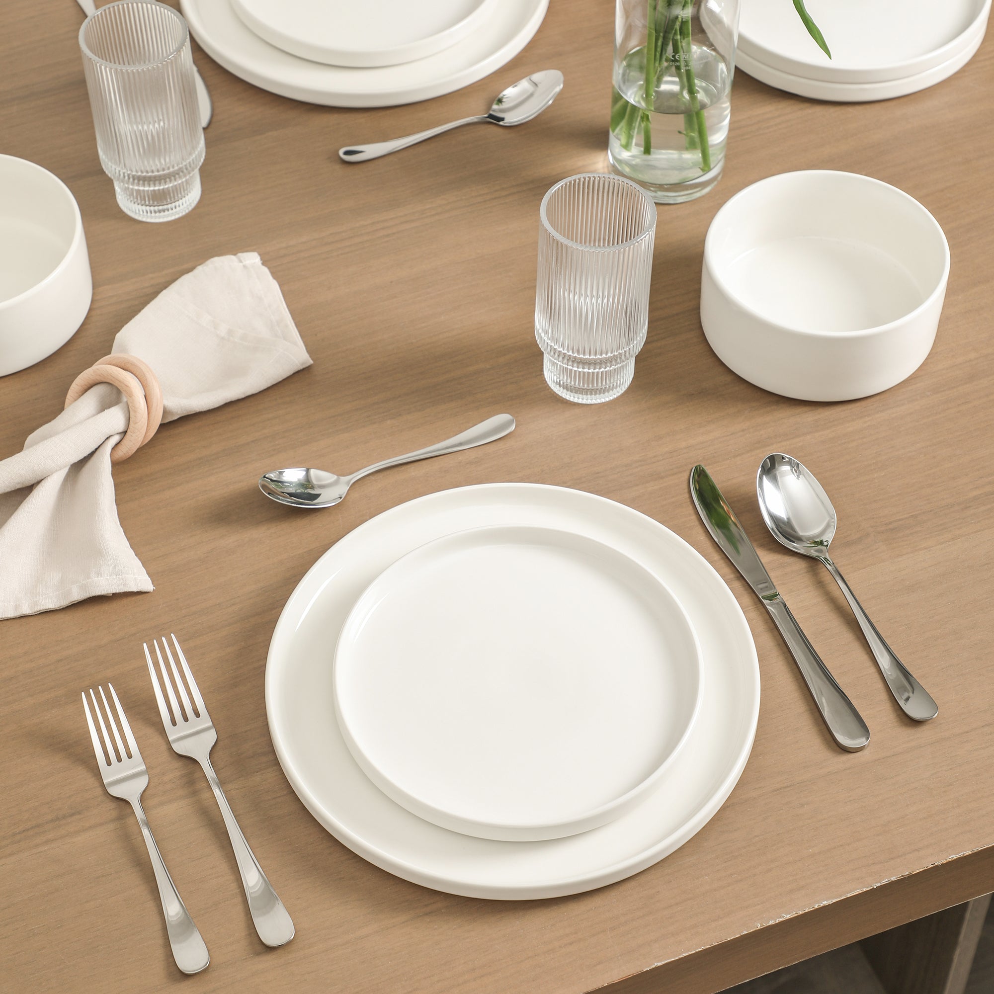 Dining Essentials Kit Porcelain 40 pc Bundle - White