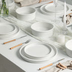 Roscoe Stoneware Dinnerware Set - White Speckled