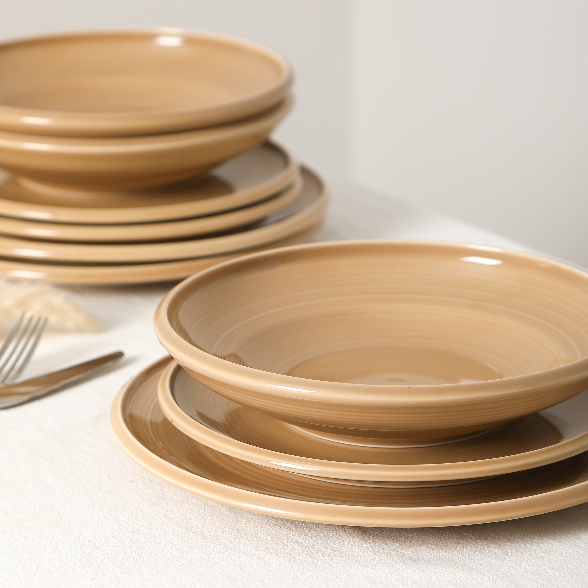 Harmony Stoneware Dinnerware Set - Beige