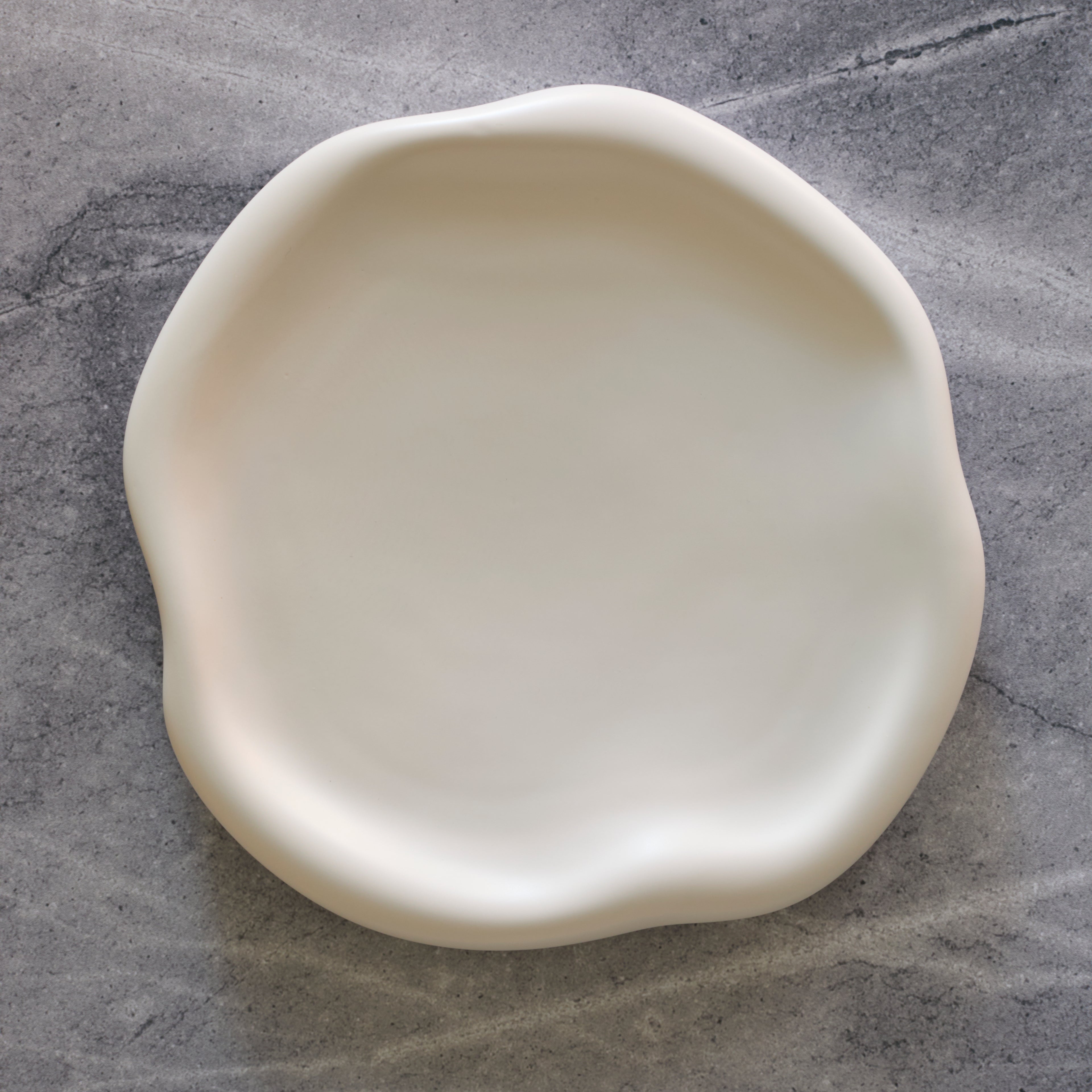 Amorphous Stoneware Dinner Plate Set - White