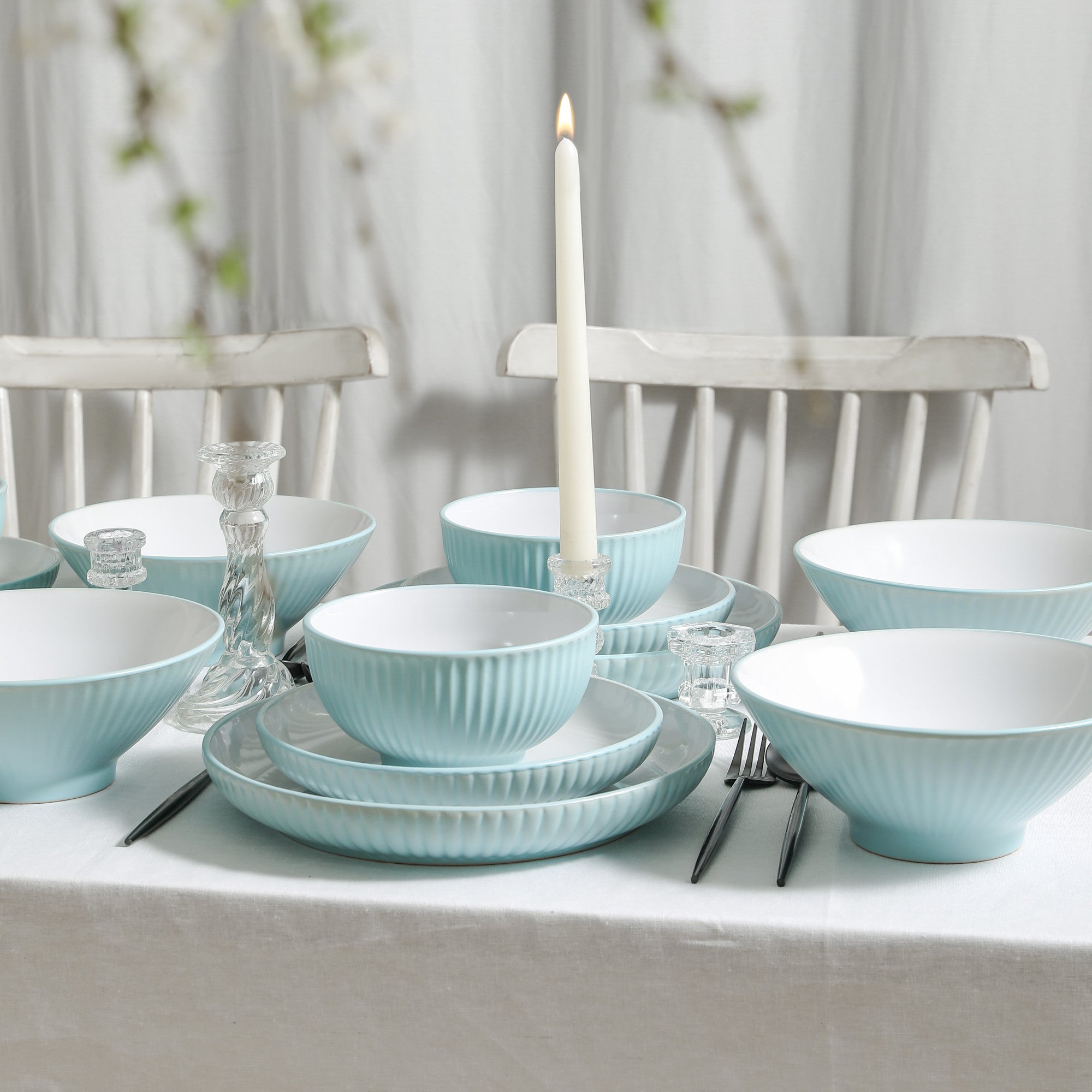 Lustra Stoneware Dinnerware Set - Teal