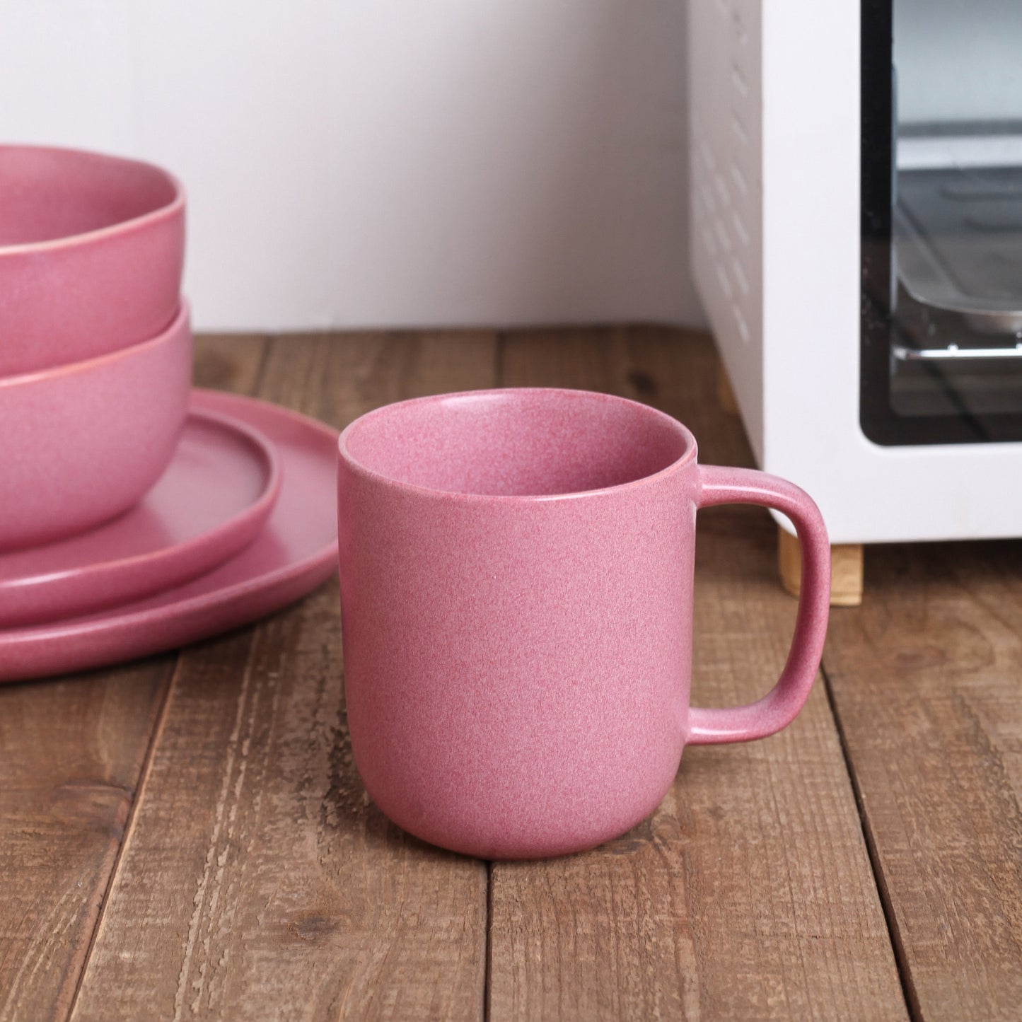 Tom Stoneware Dinnerware Set - Pink White